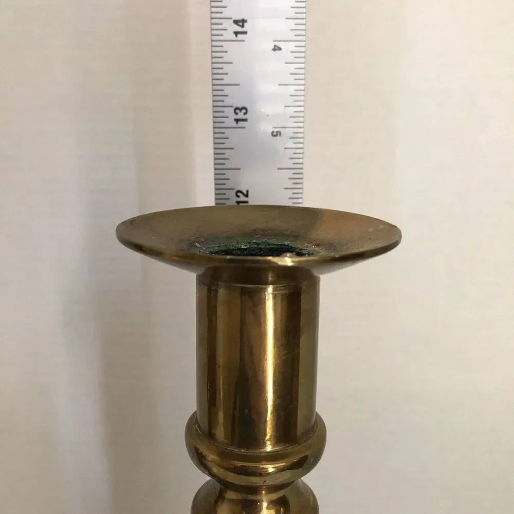 Brass Candlestick Holders Pair 12